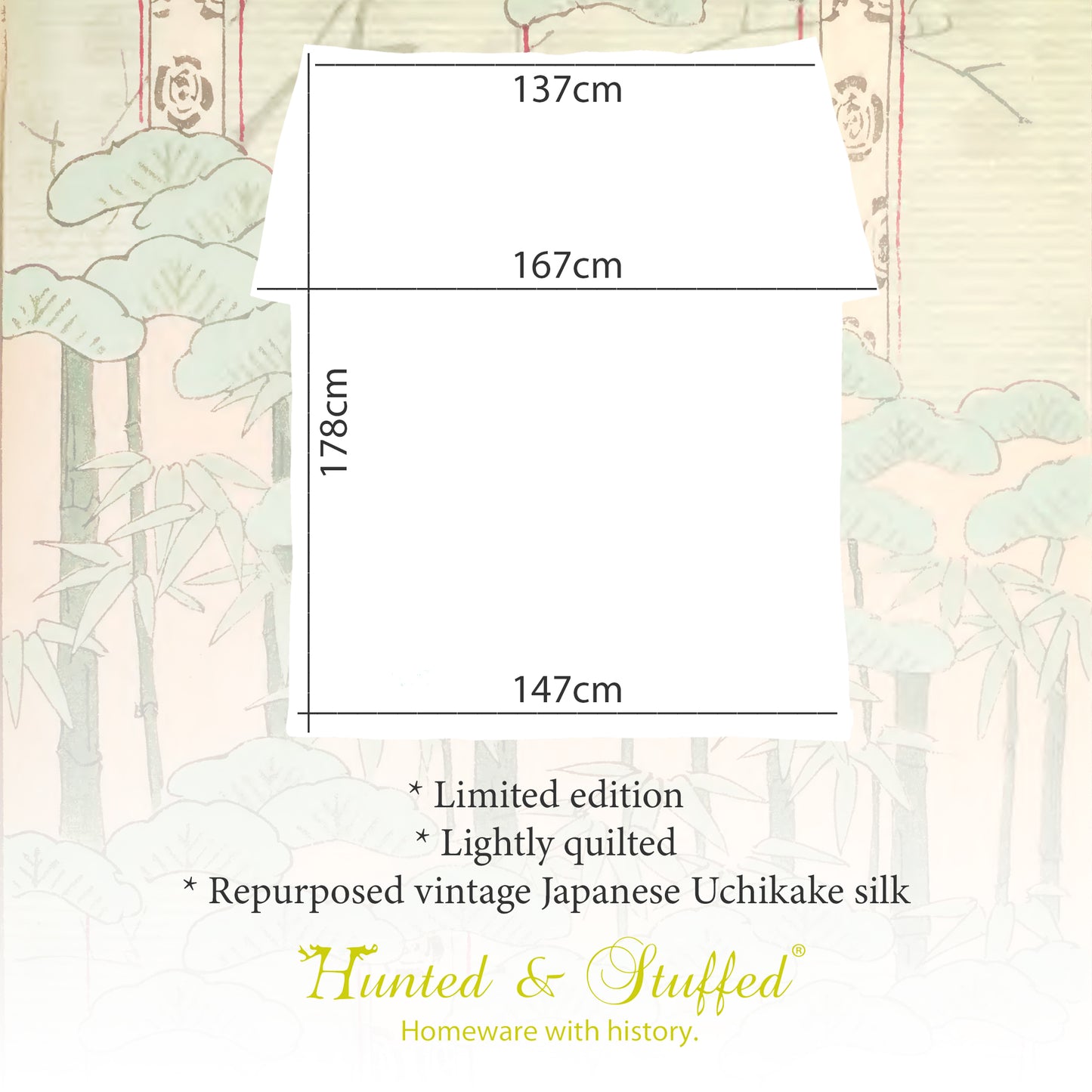 Graphic showing the measurements of the throw blanket.