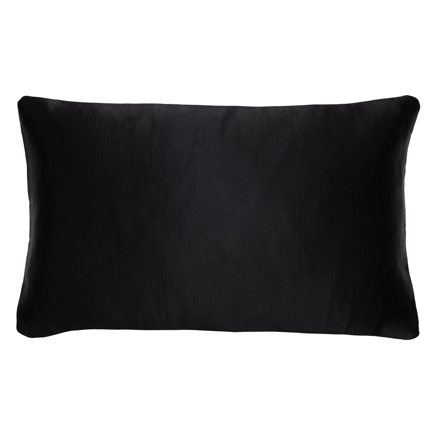 Black silk pillow reverse made from vintage obi silk.