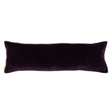 Photograph of the back of the cushion made with plain deep purple velvet.