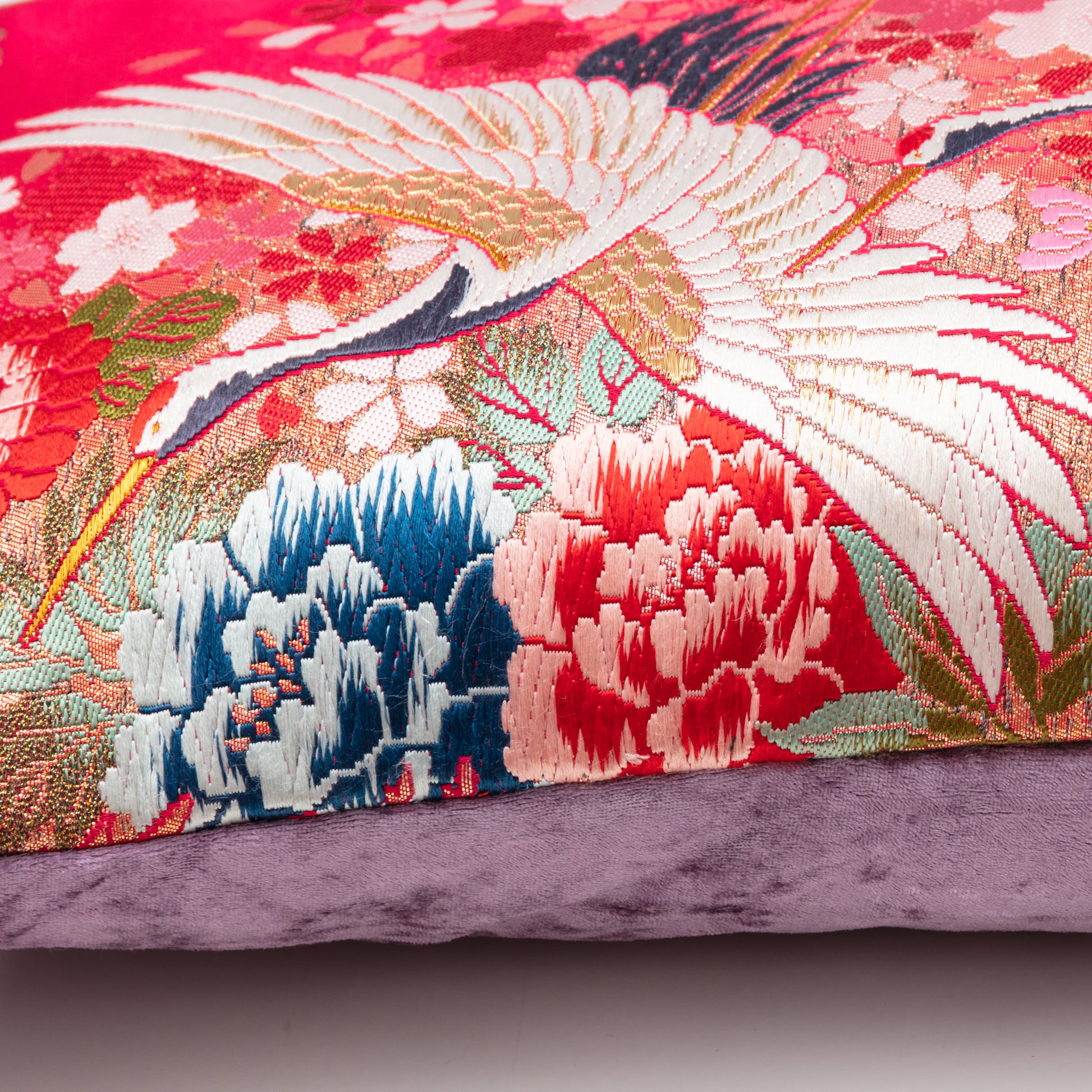 Flying crane japanese cushion