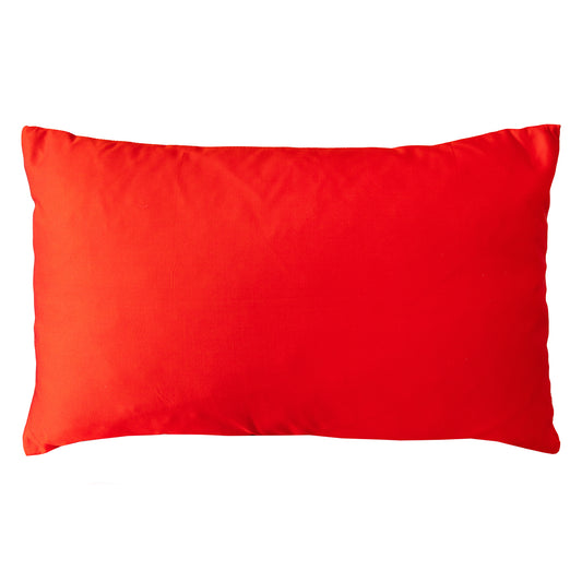 Red silk pillow back