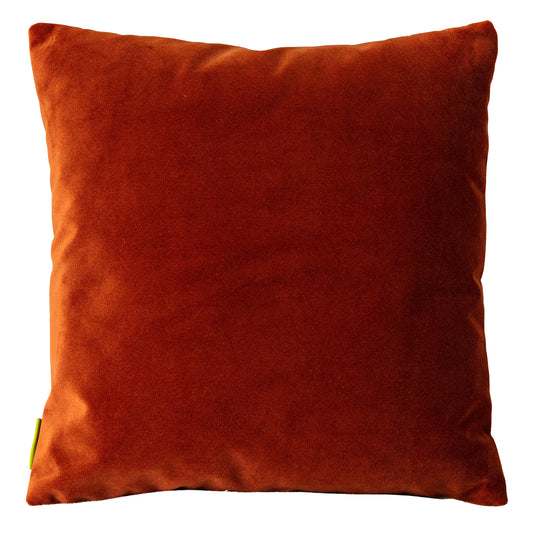 Rest brown velvet pillow back.