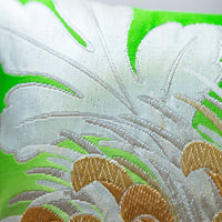 Silver Green Gold Floral Embroidery Cushion Detail