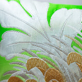 Silver Green Gold Floral Embroidery Cushion Detail