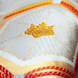 Gold Red Kimono Silk Cushion Vintage Upcycled Obi