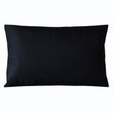 Black silk obi pillow back - plain black silk