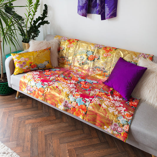 Vintage Silk Throw Upcycled Luxe Wedding Kimono