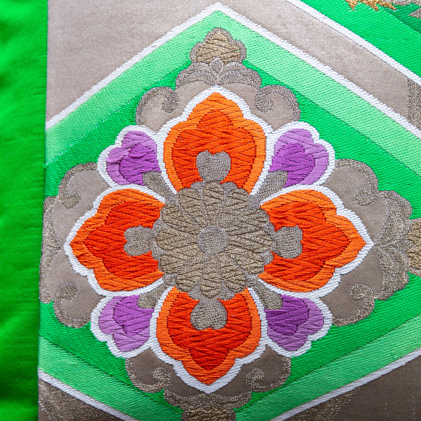 Antique Japanese obi cushion