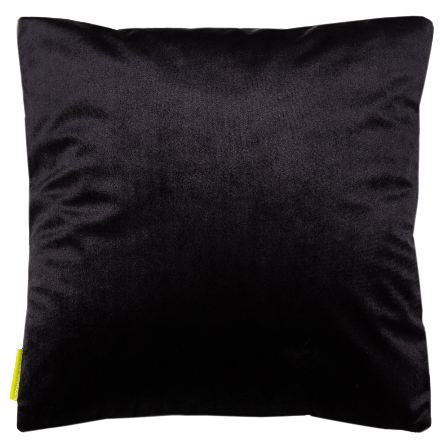 Black velvet reverse of the pillow