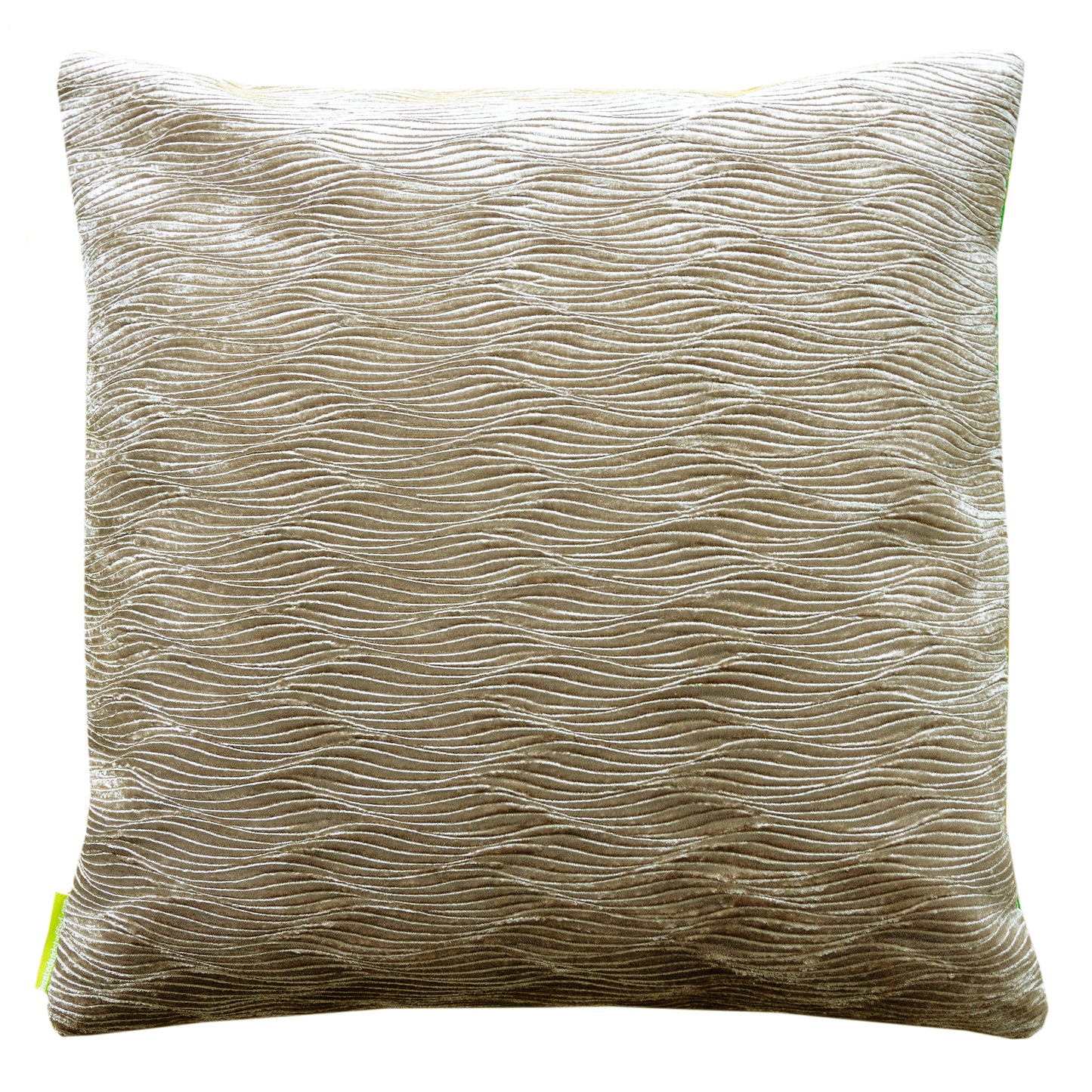 Golden Phoenix Green Silk Obi Cushion -Gold Velvet -18 inch
