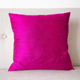 Pillow cover in shocking pink silk