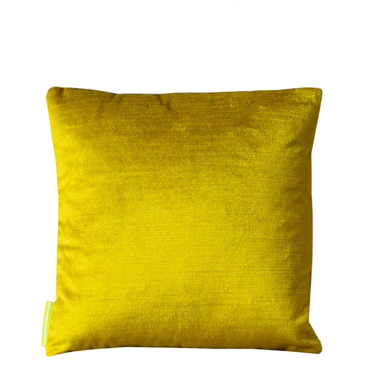 Gold Geometric Obi Pillow -Chartreuse Velvet -12 Inch