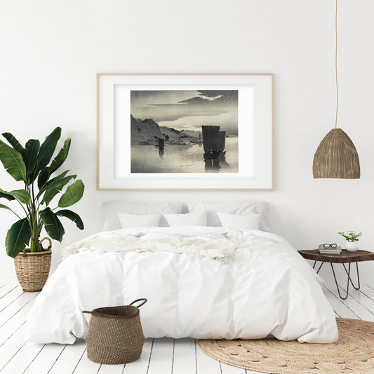 Ohara Koson Ships at Anchor Japanese Art Print