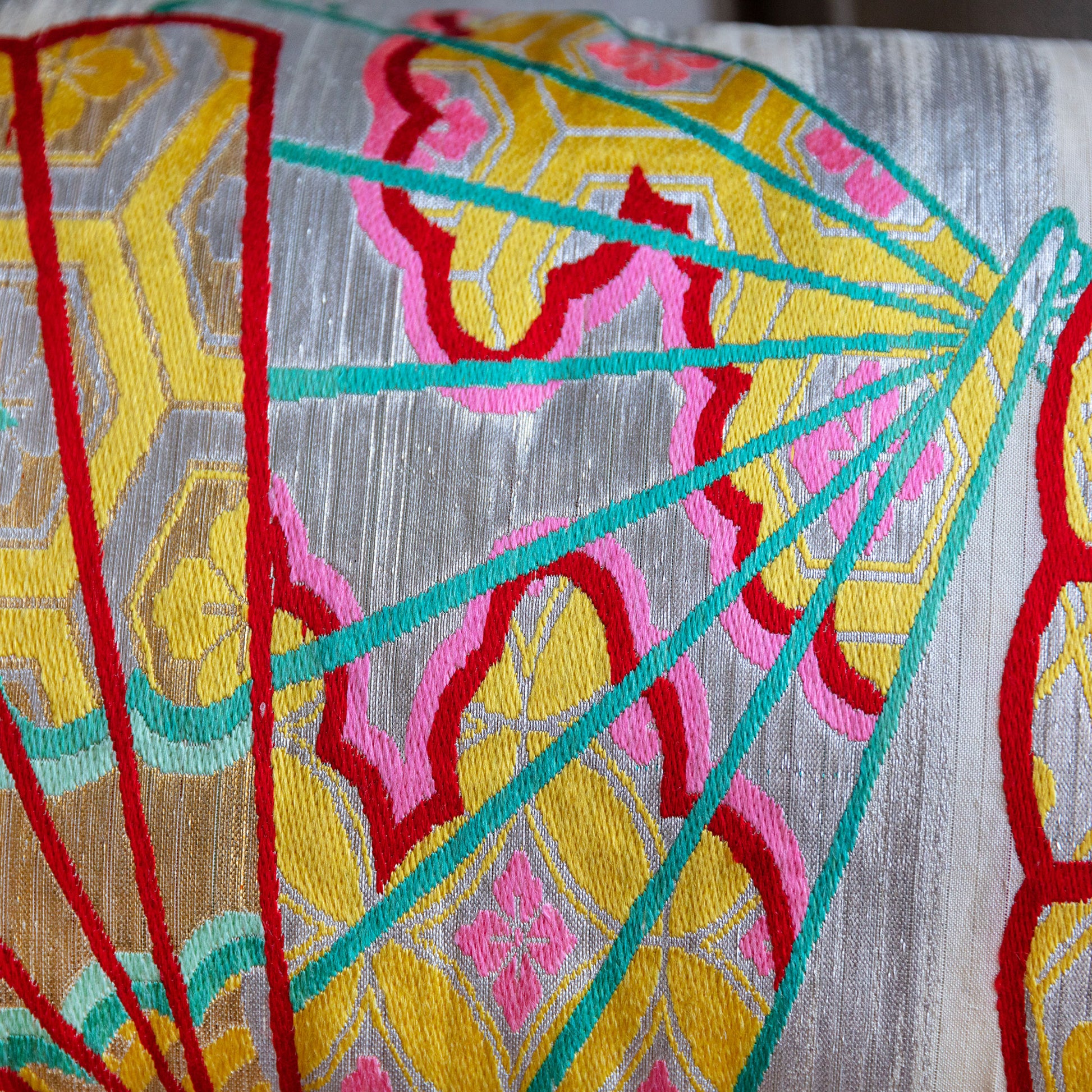 Oriental fans obi cushion by Hunted and Stuffed