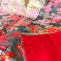 Red Silk Lining of Kimono Throw Blanket