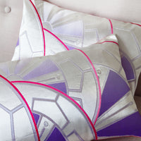 Silver Designer Pillows Limited Edition Purple Pink Woven Silk Pillows