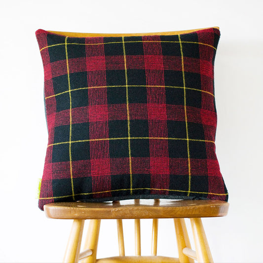 Tartan Cushion Grey Wool Back