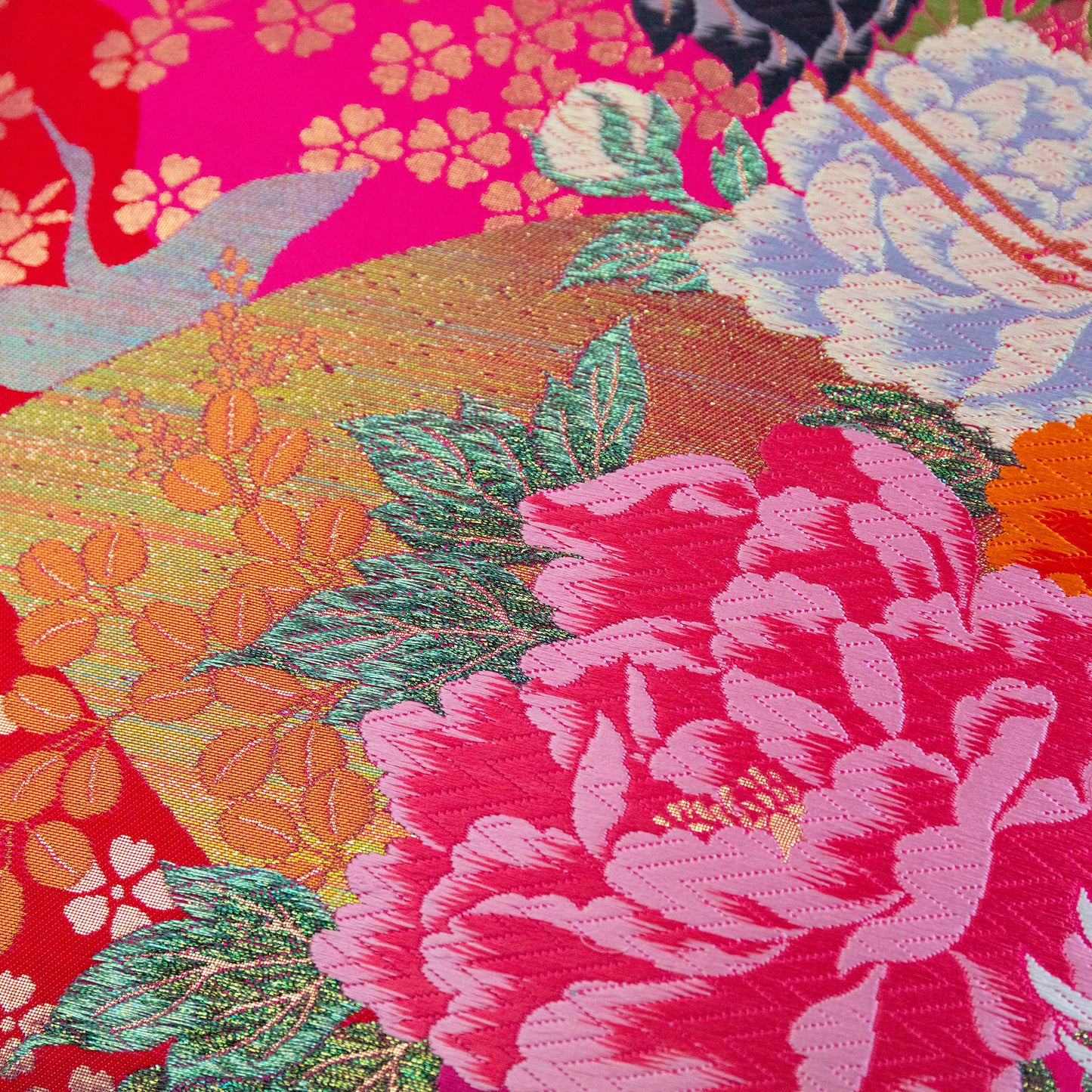 Detail of uchikake pillow by Hunted and Stuffed