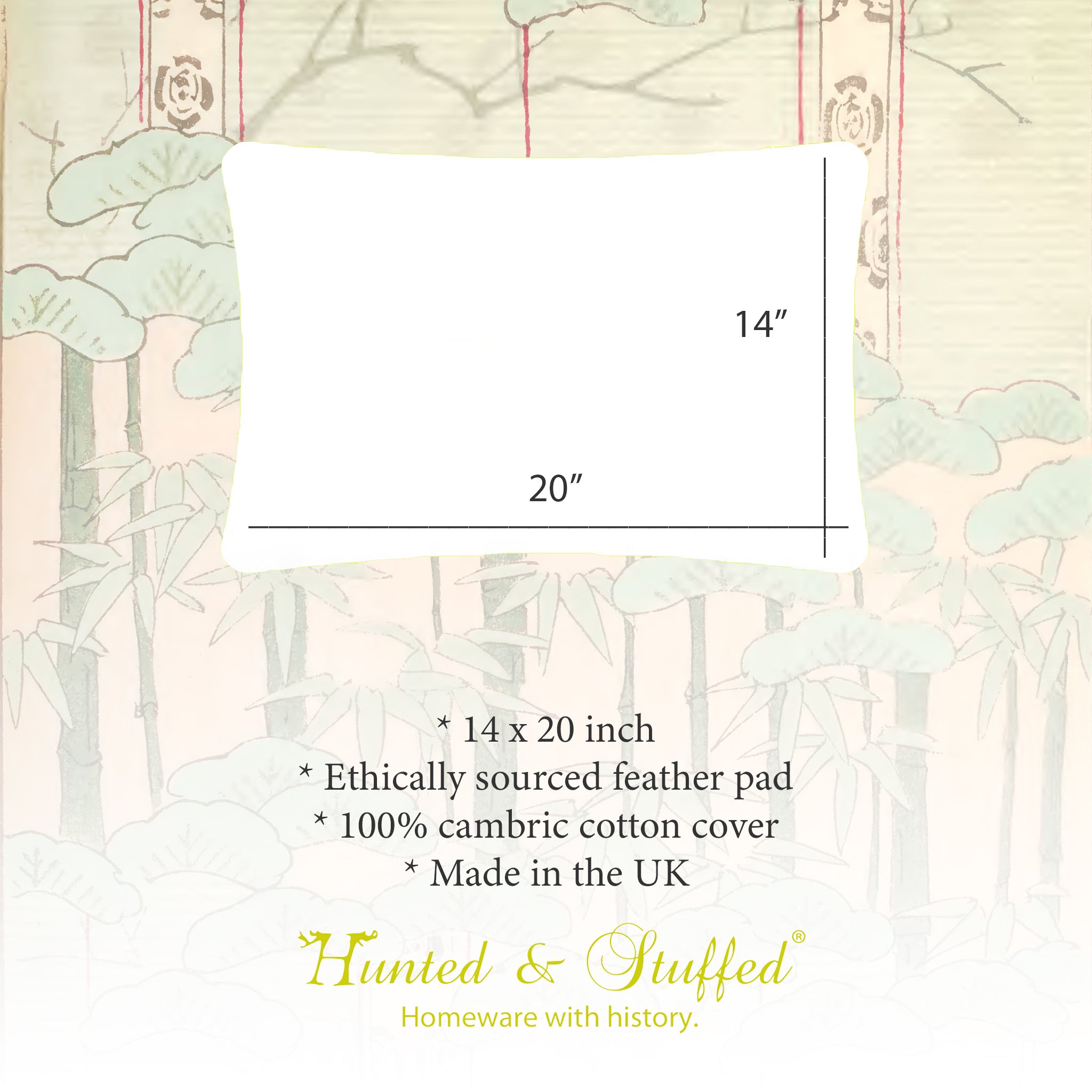 Hunted and Stuffed rectangular feather pad 14x20 inches with white feather filling and soft cotton cover for cushion