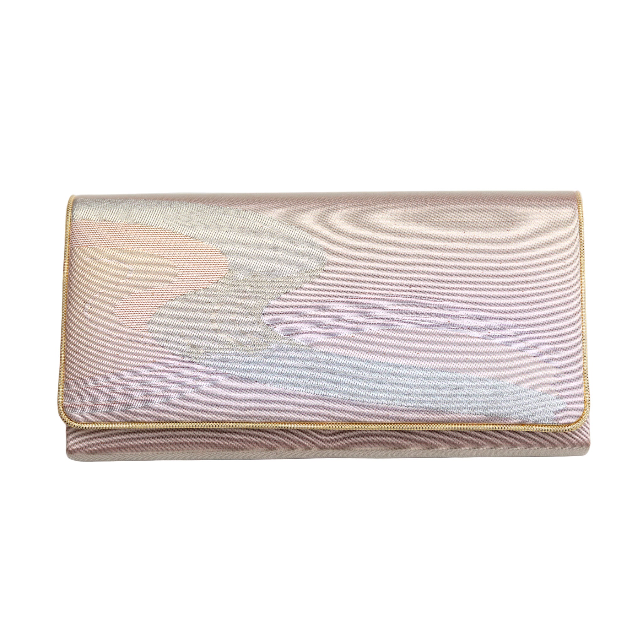 Iridescent Japanese handbag clutch with rainbow river design, vintage kimono style, handcrafted fabric by Hunted and Stuffed