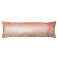 Peach cream Uchikake bolster pillow with oyster back, soft textured bolster cushion by Hunted and Stuffed, enhances skin