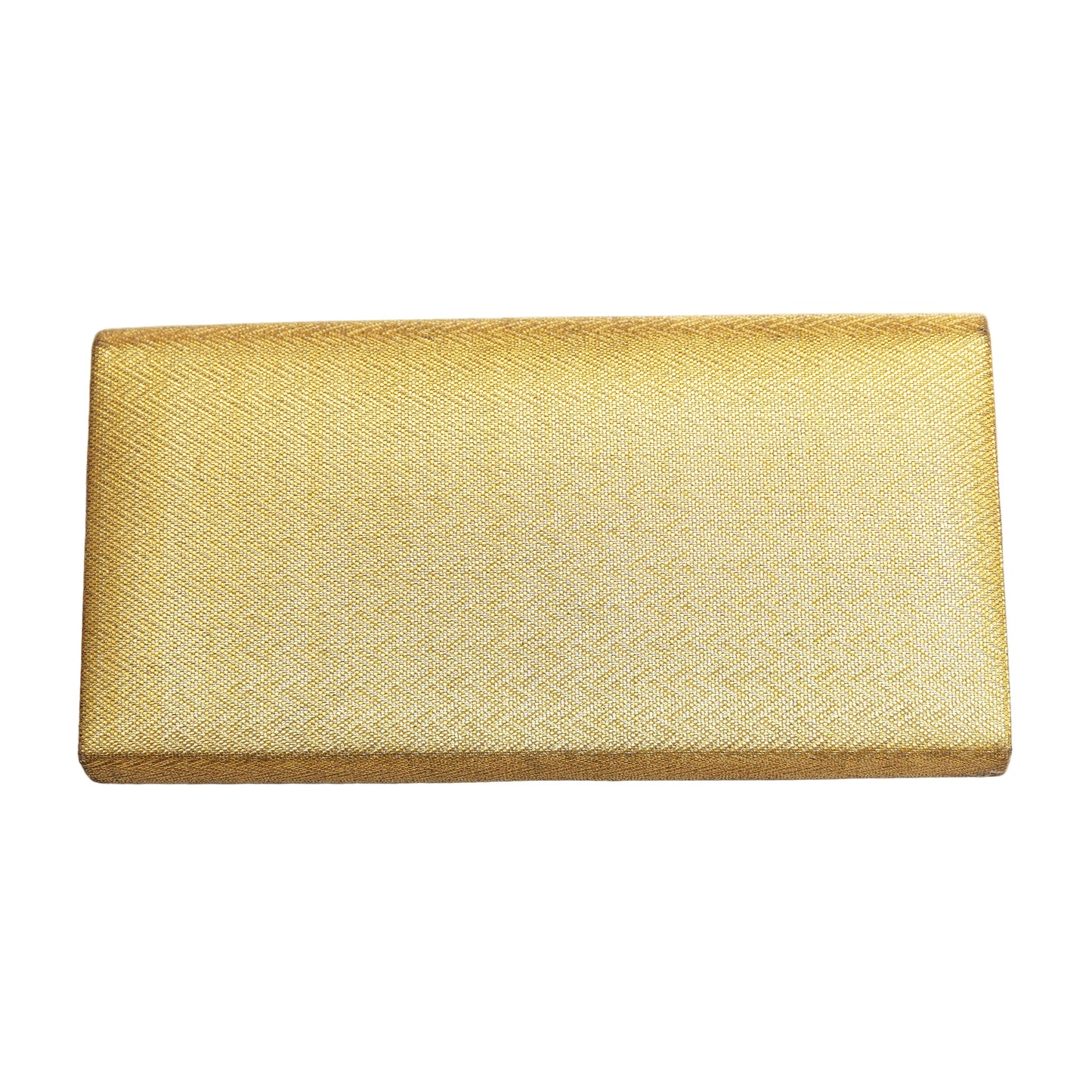 Gold clutch bag on a light  background