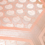 Close-up of the Peach Cream Kimono Bolster Pillow’s Oyster back, highlighting smooth fabric texture and subtle sheen detail.