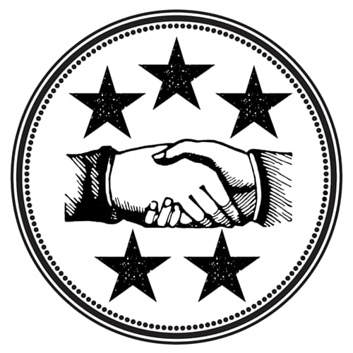 Handshake icon representing ethical sourcing and authentic vintage Japanese textile materials