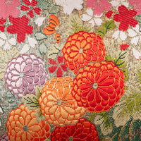 Silk flower pillow made from vintage wedding kimono