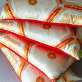 Limited Edition Obi Cushions Gold Red Silk