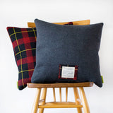 Grey Wool Tartan Cushion Upcycled Vintage 1960s Gannex The Duke