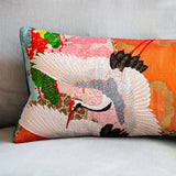 Detail of the oriental birds pillow by Hunted and Stuffed