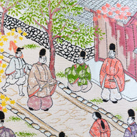 14 inch Obi Pillow -Japanese Street Scene Vintage Nishijin Silk
