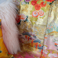 Detail of Vintage Silk Throw Upcycled Luxe Wedding Kimono