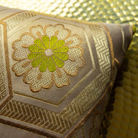 Antique gold silk pillows
