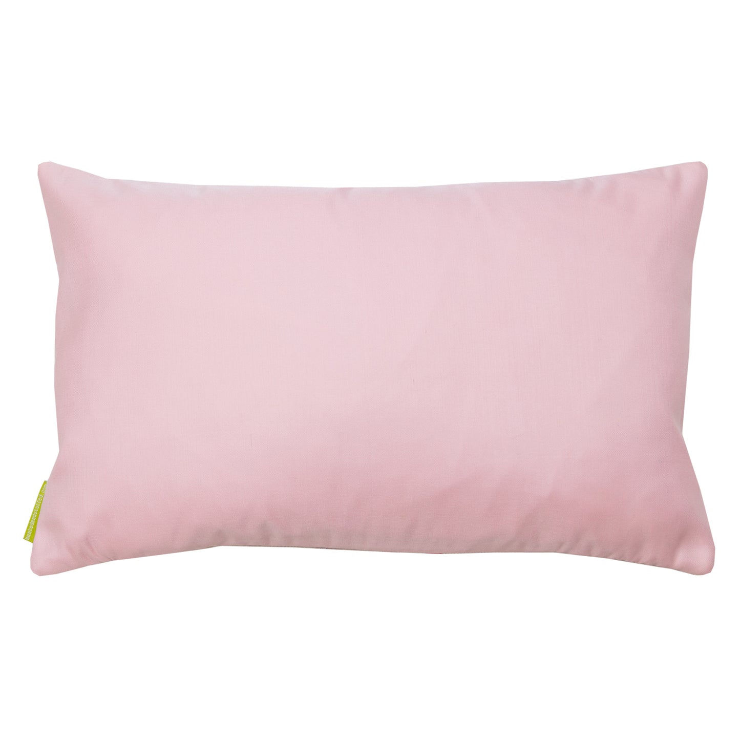 Baby pink silk pillow reverse