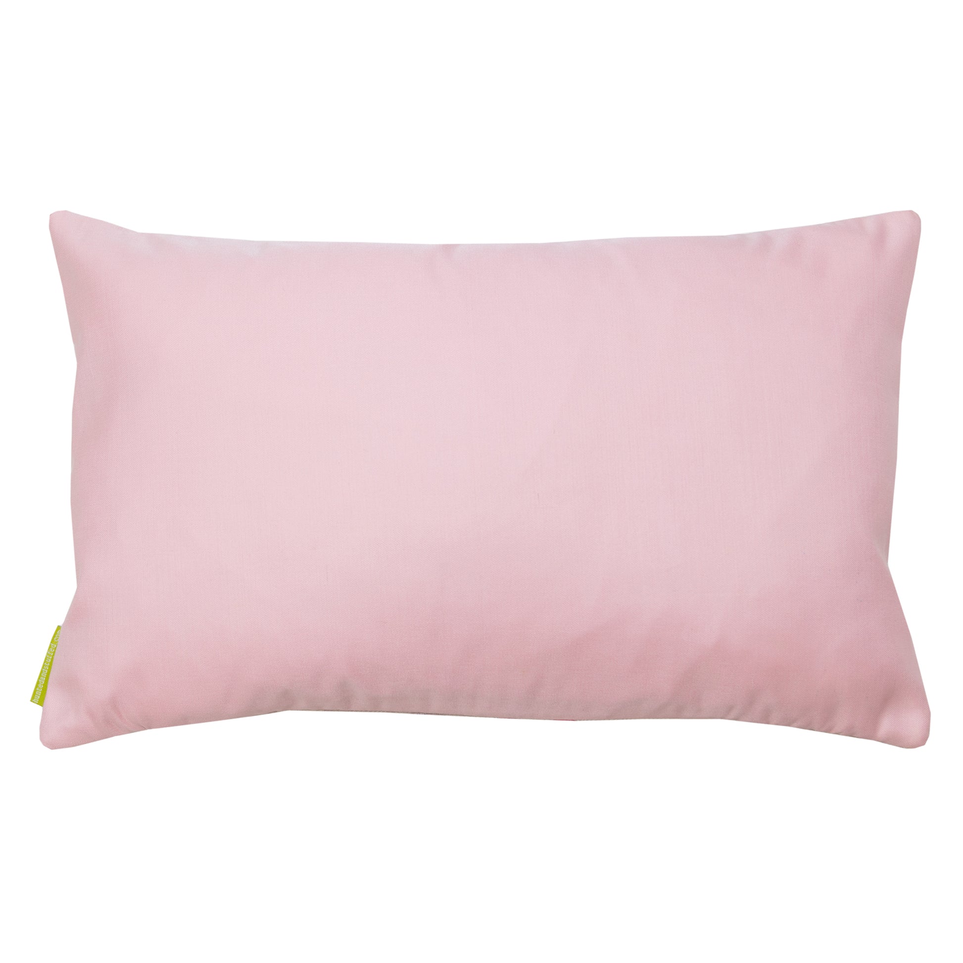 Baby pink silk pillow reverse