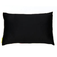 Black silk pillow reverse.