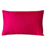 Bright pink silk on reverse of pillow