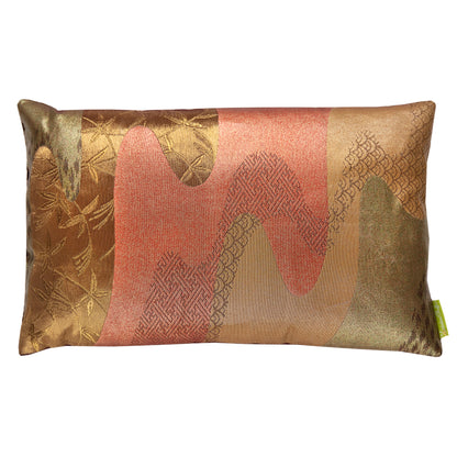 Bronze obi cushion made from vintage kimono silk