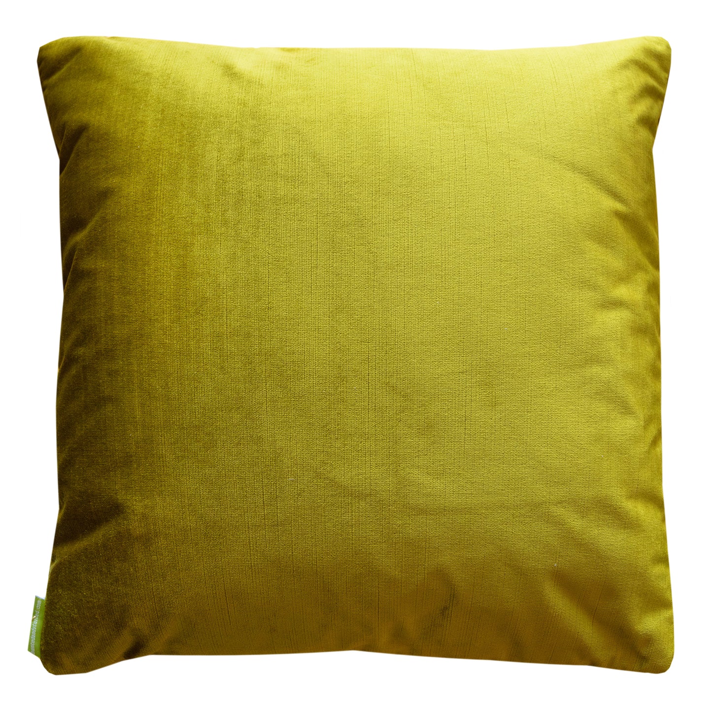 Gold Obi Cushion with Chartreuse Green Velvet -19 Inch