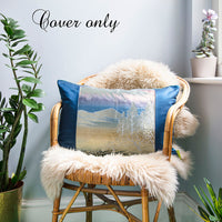 Kimono Cushion Cover -Blue Mountain -Silk Velvet Pillow Sham