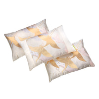 Cream pillow set of 3 gold crane cushions
