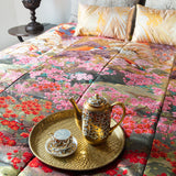 Floral Throw Luxury Bedspread Upcycled Vintage Uchikake Kimono