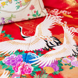 Flying cranes uchikake throw by Hunted and Stuffed