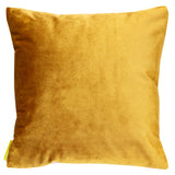 gold velvet pillow reverse on white background