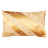 Golden bamboo silk pillow made from upcycled obi by Hunted and Stuffed