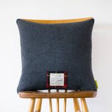 Grey Wool Cushion Vintage Gannex Elland Yorkshire Kagan