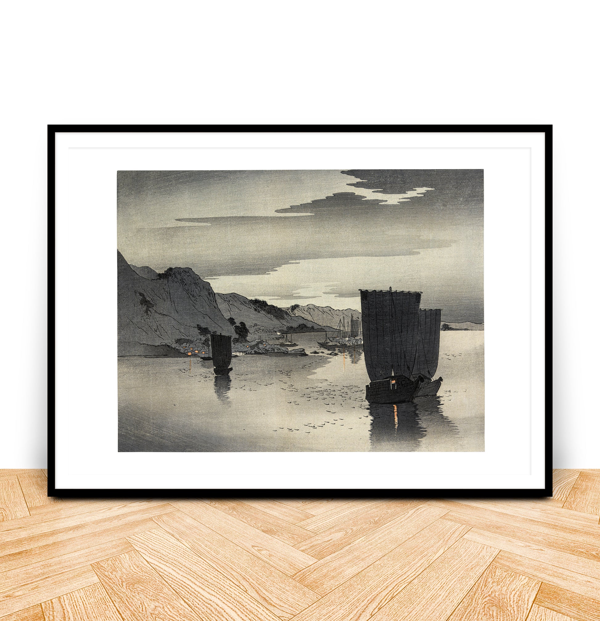 Ohara Koson Ships at Anchor Japanese Art Print