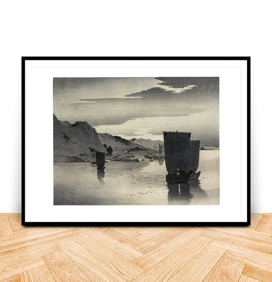 Ohara Koson Ships at Anchor Japanese Art Print